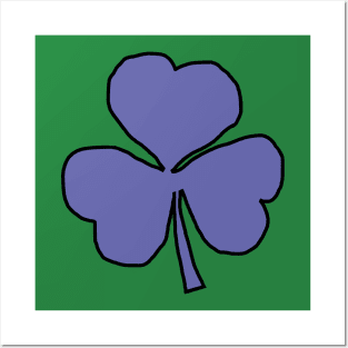 Very Peri Periwinkle Blue Shamrock St Patricks Day Posters and Art